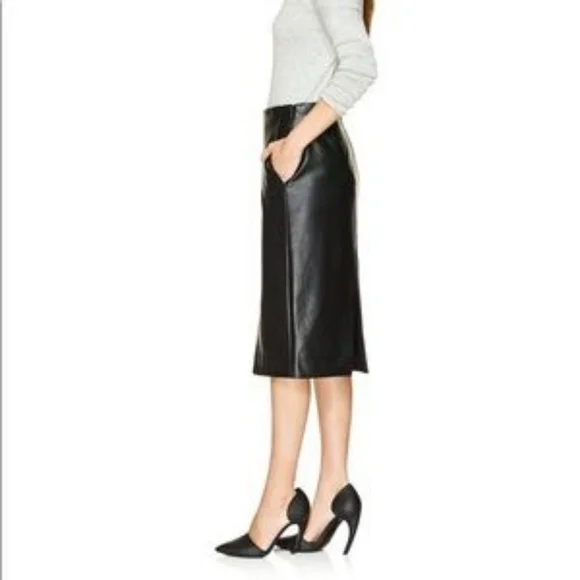 Aritzia Jax Vegan Leather Skirt with slit - Picture 7 of 9